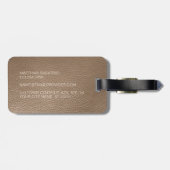 Tan Beige Donkerbruin Eenvoudig Classy Plaid Patro Bagagelabel (Achterkant horizontaal)