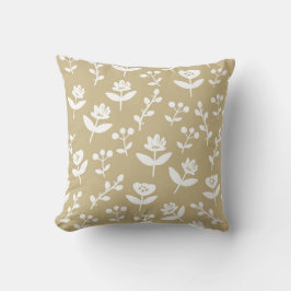  Tan Beige Floral Farmhouse Pattern Rustic Kussen