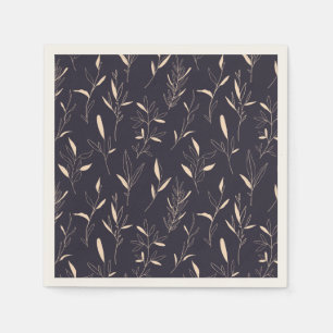 Tan beige flower magenta blauw papier servet