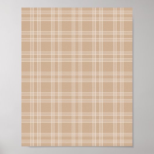 Tan Beige Gingham Poster (Voorkant)