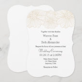 Tan Beige Mod Flower overzichten van bruiloft-uitv Kaart (Voorkant / Achterkant)