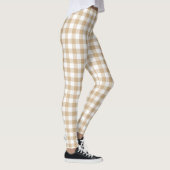 Tan Beige Plaid Gingham Leggings (Rechts)