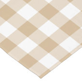 Tan Beige Plaid Gingham Table Runner Korte Tafelloper (Hoek)