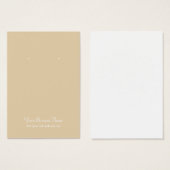 Tan Beige Plain Simple Custom Earring Card Visitekaartjes (Voorkant /achterkant)