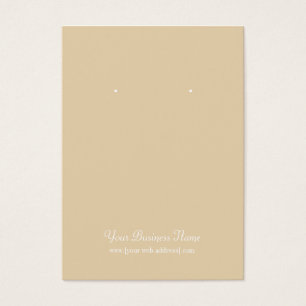Tan Beige Plain Simple Custom Earring Card Visitekaartjes