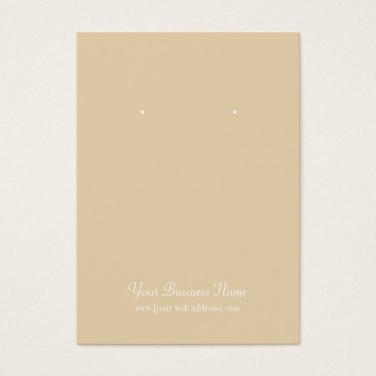 Tan Beige Plain Simple Custom Earring Card Visitekaartjes (Voorkant)