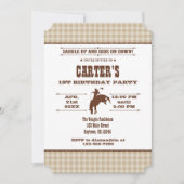 Tan Beige Pset Cowboy Rodeo Birthday Uitnodiging (Voorkant)