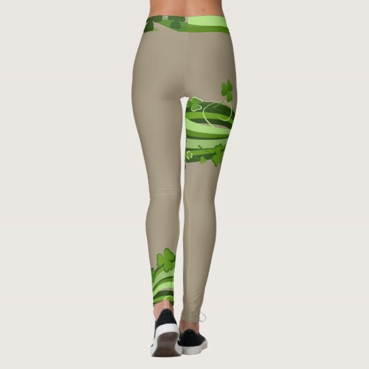 Tan Beige St Patrick's Day Leggings Patrick Pants (Achterkant)
