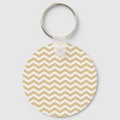 Tan Beige White Chevron Pattern Sleutelhanger (Voorkant)