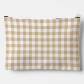 Tan Beige White Gingham Plaid Etui (Achterkant)