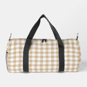 Tan Beige White Gingham Plaid Plunjezak (Achterkant)