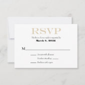 Tan Beige White Plain Simple Wedding RSVP-Kaarten RSVP Kaartje (Voorkant)