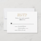 Tan Beige White Plain Simple Wedding RSVP-Kaarten RSVP Kaartje (Voorkant)