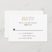Tan Beige White Plain Simple Wedding RSVP-Kaarten RSVP Kaartje (Voorkant / Achterkant)