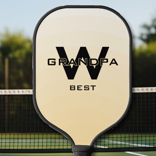 Tan Best Grandpa Monogramed Pickleball Paddle