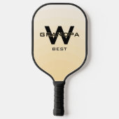 Tan Best Grandpa Monogramed Pickleball Paddle (Achterkant)