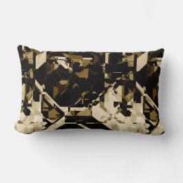 Tan Black & Beige Abstract geometrisch patroon Kussen