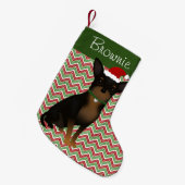 Tan & Black Chihuahua Kleine Kerstsok (Voorkant (Hangend))