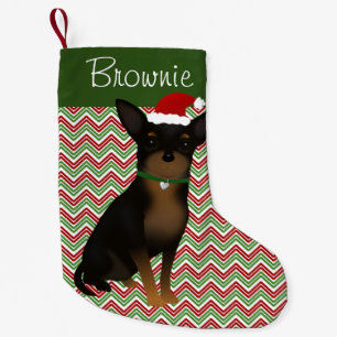 Tan & Black Chihuahua Kleine Kerstsok
