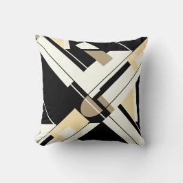 Tan Black Cream Wit Geometrische Cross Design Kussen
