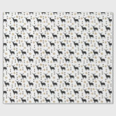 Tan & Black Deer Pattern, Kerstmis Cadeaupapier (Vlak)