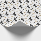 Tan & Black Deer Pattern, Kerstmis Cadeaupapier (Hoek)