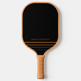Tan & Black Eenvoudige, minimale persoonlijke naam Pickleball Paddle