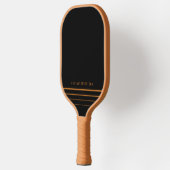 Tan & Black Eenvoudige, minimale persoonlijke naam Pickleball Paddle (Links)
