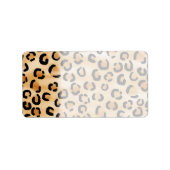 Tan, Black en Brown Leopard Print Pattern. Etiket (Voorkant)