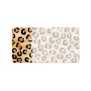 Tan, Black en Brown Leopard Print Pattern. Etiket