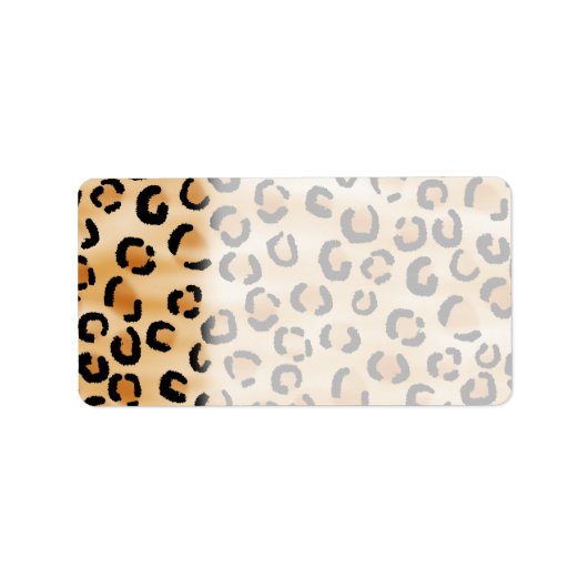 Tan, Black en Brown Leopard Print Pattern. Etiket (Voorkant)