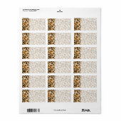 Tan, Black en Brown Leopard Print Pattern. Etiket (Full Sheet)
