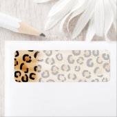 Tan, Black en Brown Leopard Print Pattern. Etiket (Insitu)