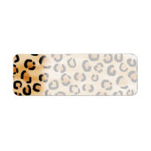 Tan, Black en Brown Leopard Print Pattern. Etiket (Voorkant)