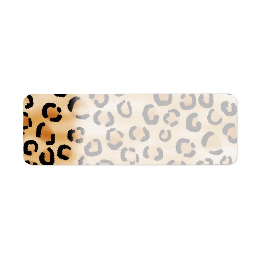 Tan, Black en Brown Leopard Print Pattern. Etiket (Voorkant)