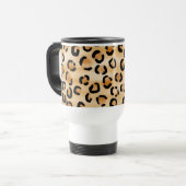 Tan, Black en Brown Leopard Print Pattern. Reisbeker (Voorkant links)