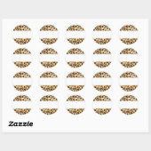 Tan, Black en Brown Leopard Print Pattern. Ronde Sticker (Vel)