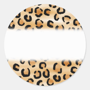 Tan, Black en Brown Leopard Print Pattern. Ronde Sticker