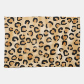 Tan, Black en Brown Leopard Print Pattern. Theedoek (Horizontaal)