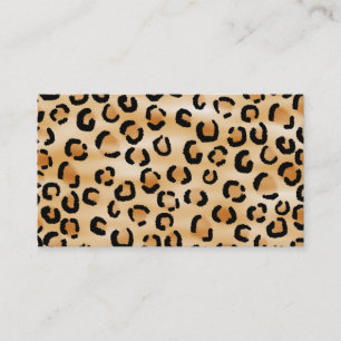 Tan, Black en Brown Leopard Print Pattern. Visitekaartje