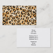 Tan, Black en Brown Leopard Print Pattern. Visitekaartje (Voorkant / Achterkant)