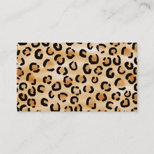 Tan, Black en Brown Leopard Print Pattern. Visitekaartje (Voorkant)