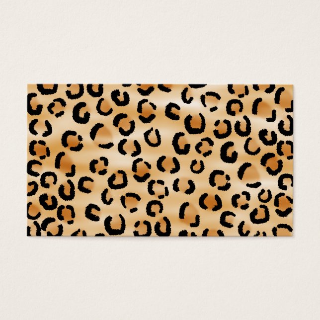Tan, Black en Brown Leopard Print Pattern. Visitekaartjes (Voorkant)