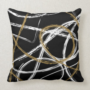 tan BLACK LINES DESIGN Retro Sierkussen