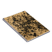 Tan Black Paint Splatter Abstract Notitieboek (Rechterzijde)