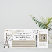 Tan Black Paris Eiffeltoren | Sweet 16 Verjaardag Kaart (Staand voorkant)