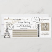 Tan Black Paris Eiffeltoren | Sweet 16 Verjaardag Kaart (Voorkant)