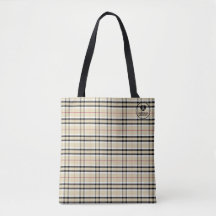 Tan Black Plaid - Tas