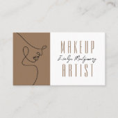 Tan Black QR Code Script Makeup Business Card Visitekaartje (Voorkant)