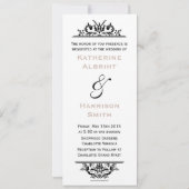 Tan & Black Skinny Crest Invite Kaart (Achterkant)